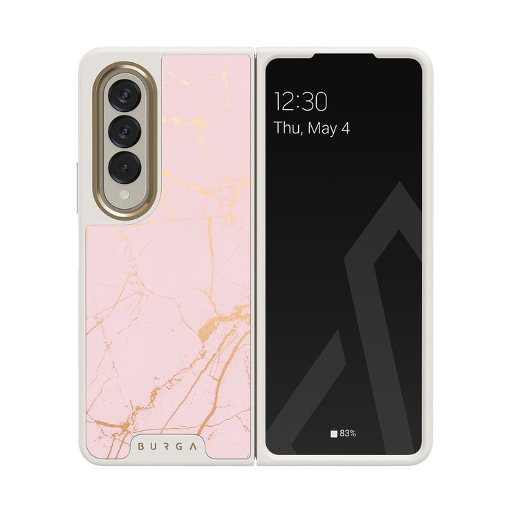 Peachy Gold - Pink Marble Samsung Galaxy Z Fold 4 Case