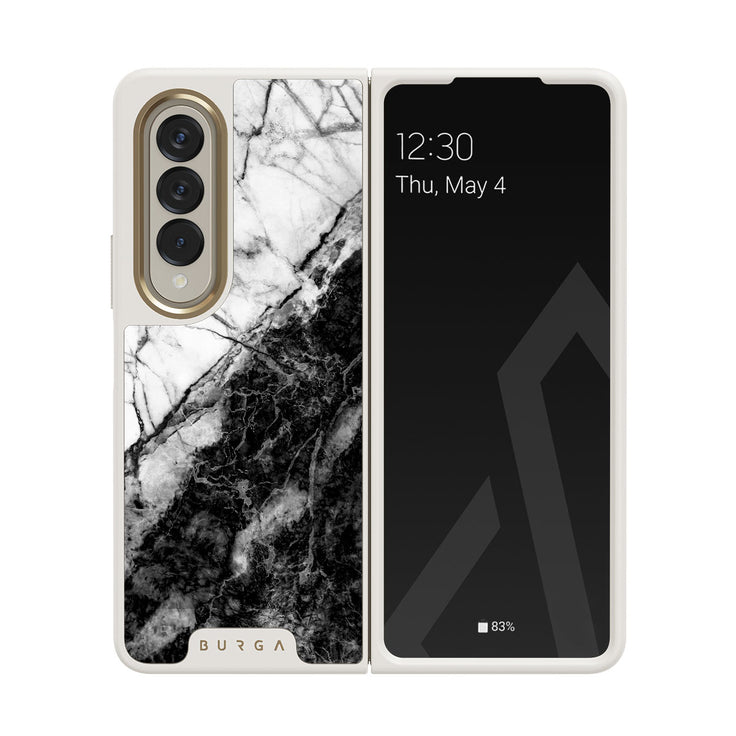 Fatal Contradiction - Black & White Marble Samsung Galaxy Z Fold 4 Case