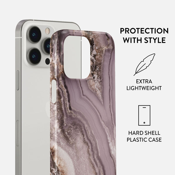 BURGA-Funda p/teléfono compatible c/iPhone 14 Pro Max, carcasa rígida  híbrida de 2 capas + Funda protectora de silicona, almendras latte a  lunares