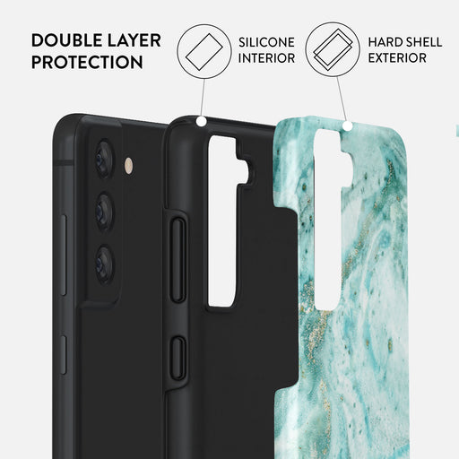 Uluwatu Waves - Teal Samsung Galaxy S21 FE Case 2