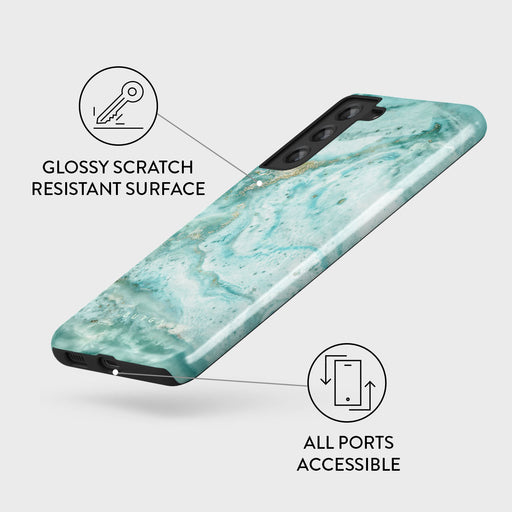 Uluwatu Waves - Teal Samsung Galaxy S21 FE Case 3