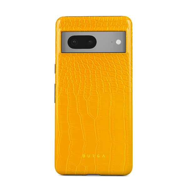 Canary Yellow Snake Skin Google Pixel 7a Case BURGA