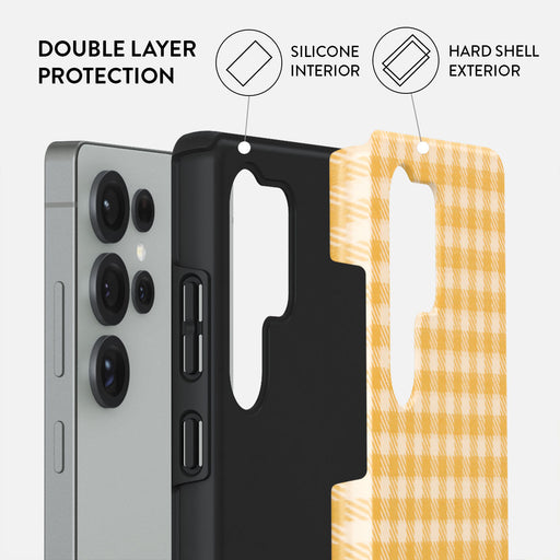 Tuscan Sun - Yellow Plaid Samsung Galaxy S25 Ultra Case 2