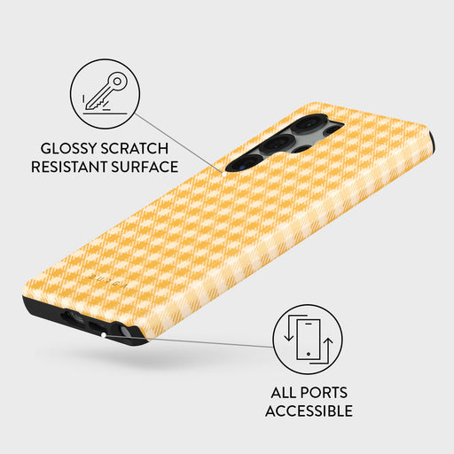 Tuscan Sun - Yellow Plaid Samsung Galaxy S25 Ultra Case 3