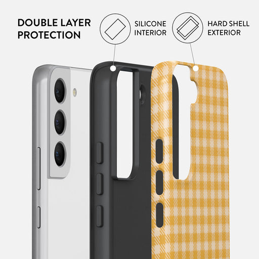 Tuscan Sun - Yellow Plaid Samsung Galaxy S22 Case 6