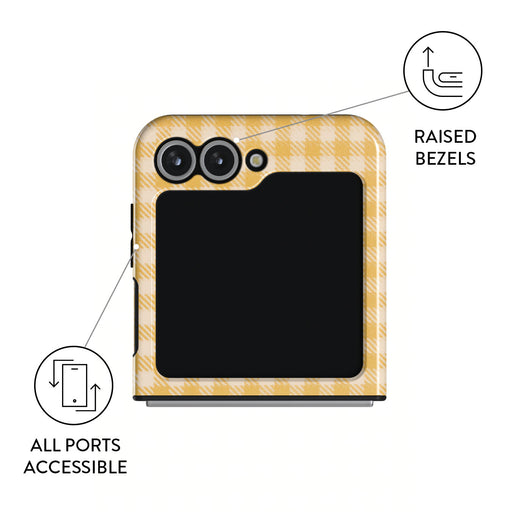 Tuscan Sun - Yellow Plaid Samsung Galaxy Z Flip 6 Case 3