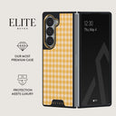Tuscan Sun - Yellow Plaid Samsung Galaxy Z Fold 6 Case 2