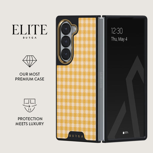 Tuscan Sun - Yellow Plaid Samsung Galaxy Z Fold 6 Case 2