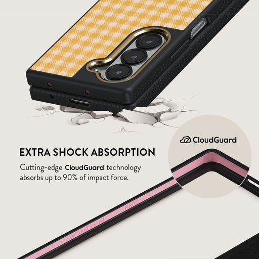 Tuscan Sun - Yellow Plaid Samsung Galaxy Z Fold 6 Case 3