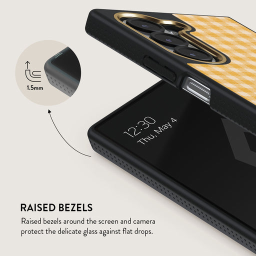 Tuscan Sun - Yellow Plaid Samsung Galaxy Z Fold 6 Case 4