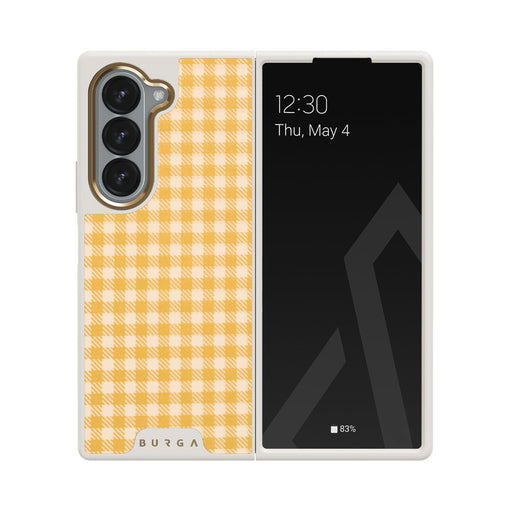 Tuscan Sun - Yellow Plaid Samsung Galaxy Z Fold 6 Case 29