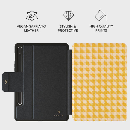 Tuscan Sun - Yellow Plaid Samsung Galaxy Tab S9+ FE Case 2