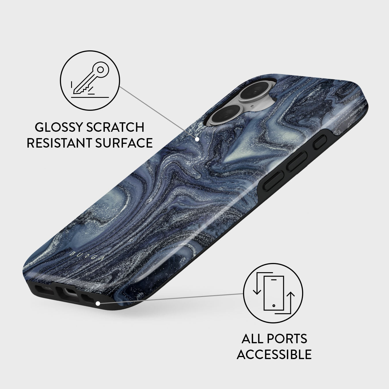 Navy Trench - Blue iPhone 16 Case | BURGA