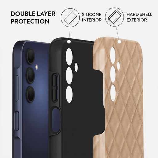 Simply Cream- Quilted Samsung Galaxy A15 4G / 5G Case 2