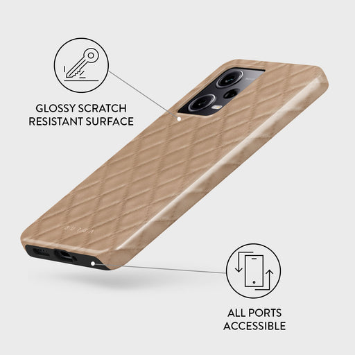Simply Cream - Quilted Xiaomi Redmi Note 12 Pro 5G Case 3