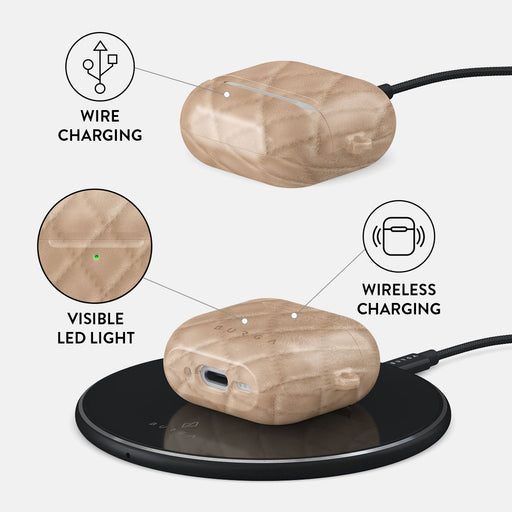Simply Cream - Quilted AirPods 4 Case 3