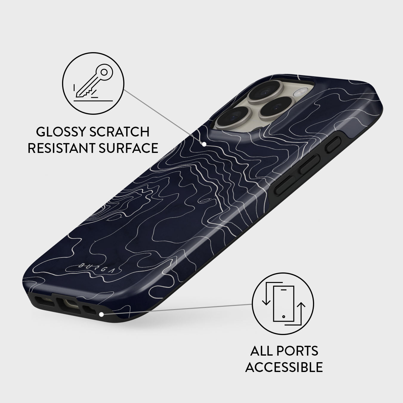 Drifting Shores - Line Art iPhone 16 Pro Case | BURGA