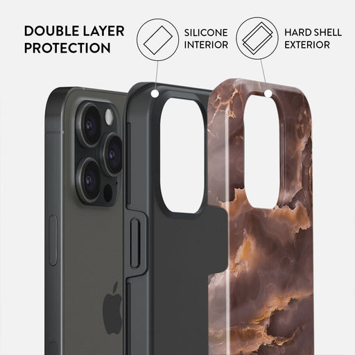 Fire Wood - Brown Marble iPhone 15 Pro Max Case 6