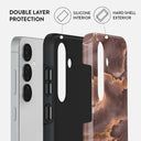 Fire Wood - Brown Marble Samsung Galaxy S25 Plus Case 2