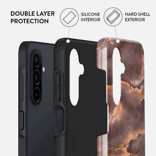 Fire Wood - Brown Marble Samsung Galaxy A26 5G Case 2