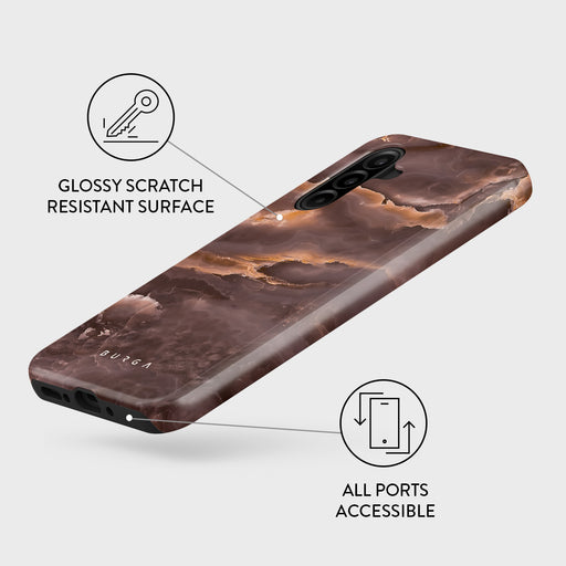 Fire Wood - Brown Marble Samsung Galaxy A26 5G Case 3