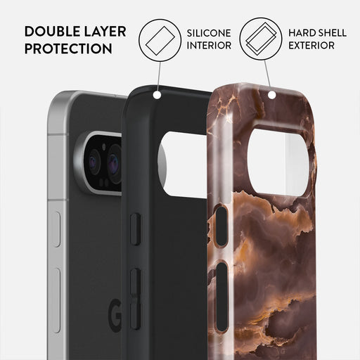 Fire Wood - Brown Marble Google Pixel 9 Case 2