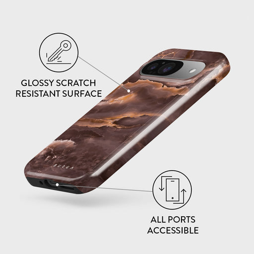 Fire Wood - Brown Marble Google Pixel 9 Case 3