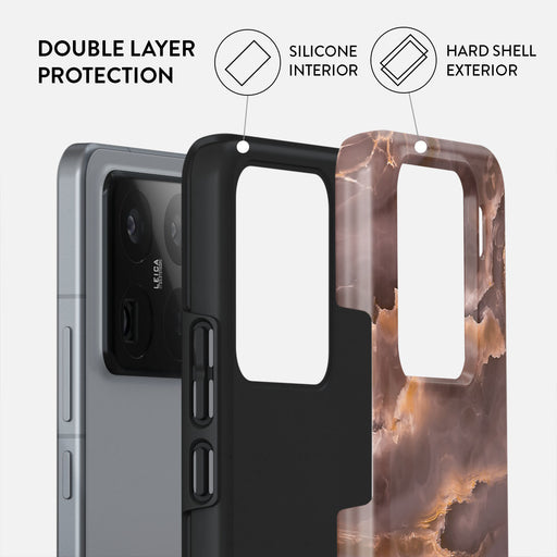 Fire Wood - Brown MarbleXiaomi 15 Pro Case 2