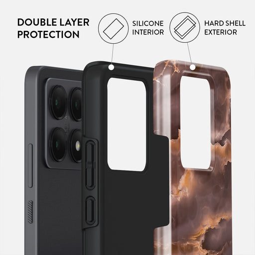 Fire Wood - Brown Marble Xiaomi 14T Case 2
