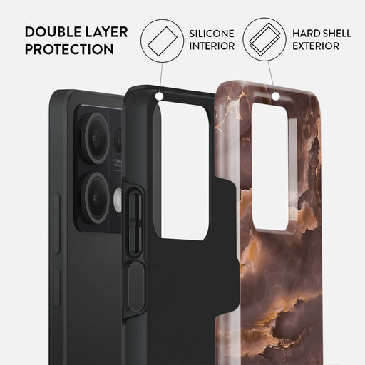 Fire Wood - Brown Marble Xiaomi Redmi Note 13 5G Case 2