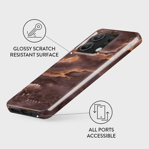 Fire Wood - Brown Marble Xiaomi Redmi Note 13 5G Case 3