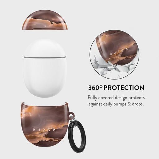Fire Wood - Brown Marble Google Pixel Buds Pro Case 2