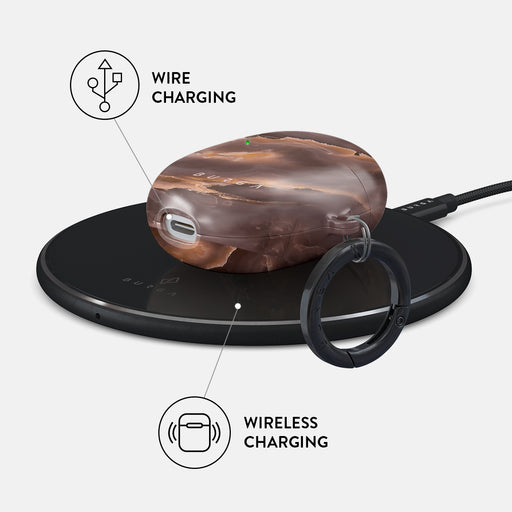 Fire Wood - Brown Marble Google Pixel Buds Pro Case 3
