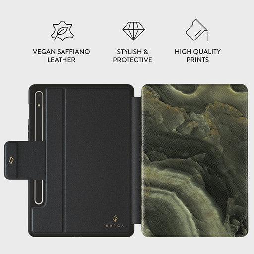 Misty Forest - Green Marble Samsung Galaxy Tab S9+ FE Case 2