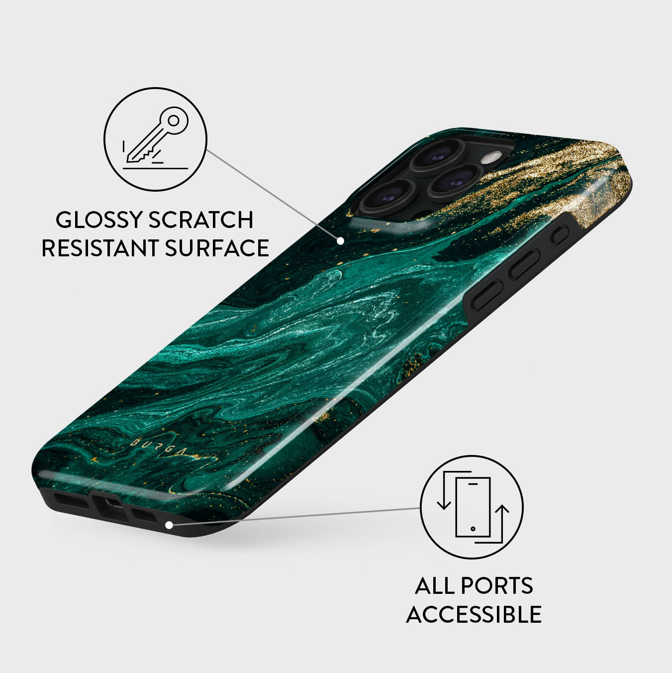 Emerald Pool - Elegant iPhone 15 Pro Max Case | BURGA