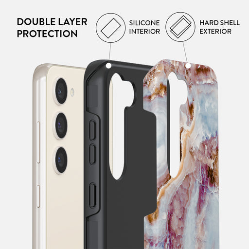 Frozen Leaves - Cute Marble Samsung Galaxy S23 Case 6