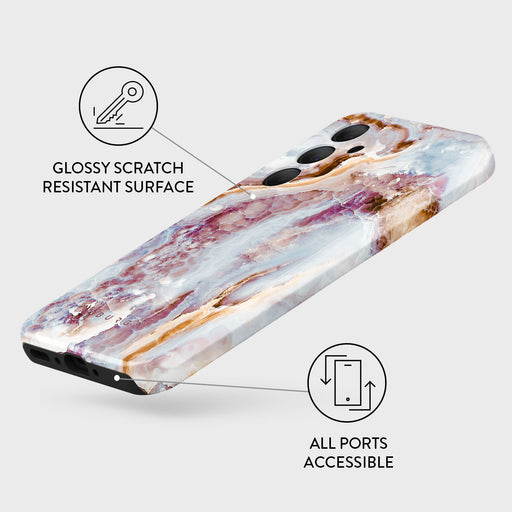 Frozen Leaves - Cute Marble Samsung Galaxy A35 Case 3