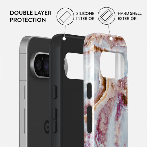 Frozen Leaves - Cute Marble Google Pixel 9 Pro Case 2