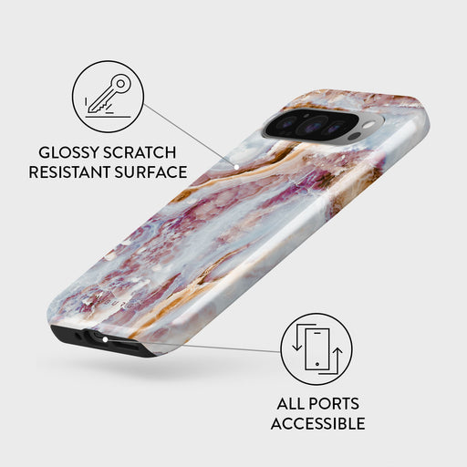 Frozen Leaves - Cute Marble Google Pixel 9 Pro Case 3
