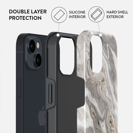 Snowstorm - Grey Marble iPhone 15 Plus Case 6