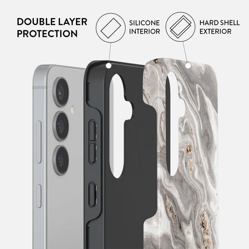 Snowstorm - Grey Marble Samsung Galaxy S24 FE Case 2