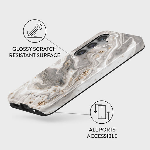 Snowstorm - Grey Marble Samsung Galaxy S24 FE Case 3