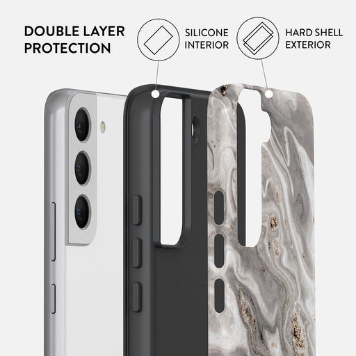 Snowstorm - Grey Marble Samsung Galaxy S22 Plus Case 6