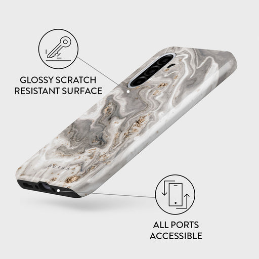 Snowstorm - Grey Marble Samsung Galaxy A36 5G Case 3