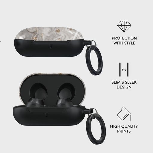 Snowstorm - Grey Marble Samsung Galaxy Buds Case 4
