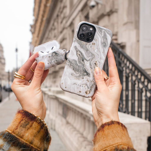 Snowstorm - Grey Marble iPhone 15 Plus Case 24