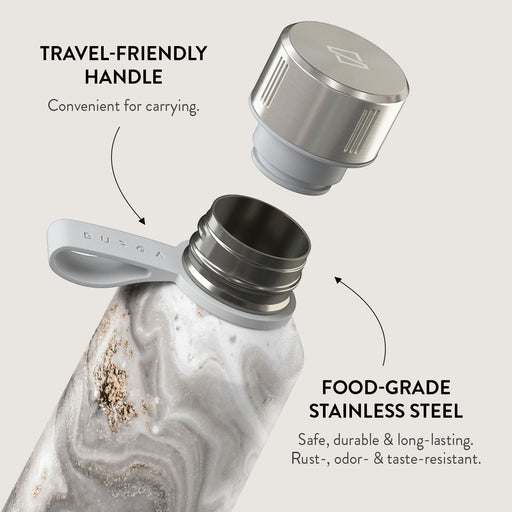 Snowstorm - Grey Marble Water Bottle