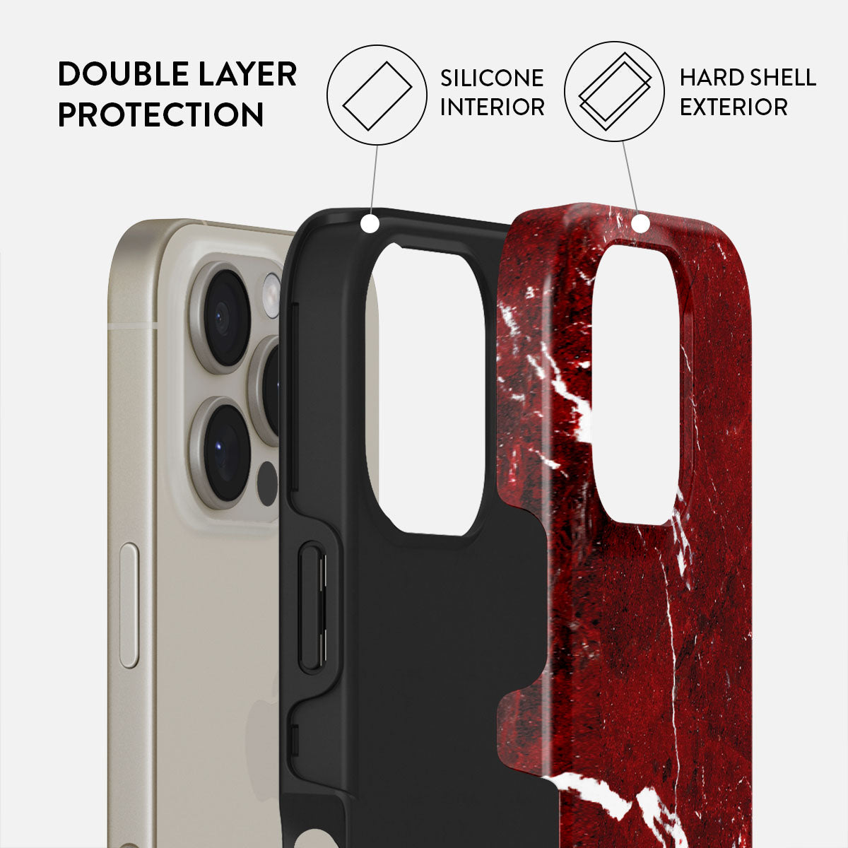iPhoneアクセサリー CASETiFY Ruby Red iPhone 16 Pro Case Iconic Red Ruby - Marble iPhone 16 Pro Case | BURGA