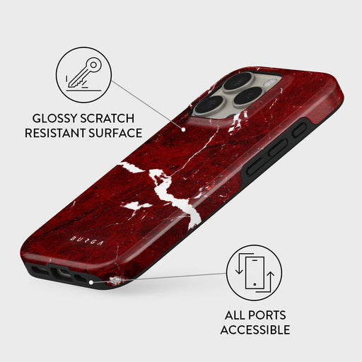 Iconic Red Ruby - Marble iPhone 16 Pro Max Case 3