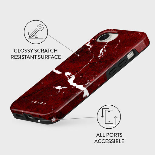 Iconic Red Ruby - Marble iPhone 16e Case 3
